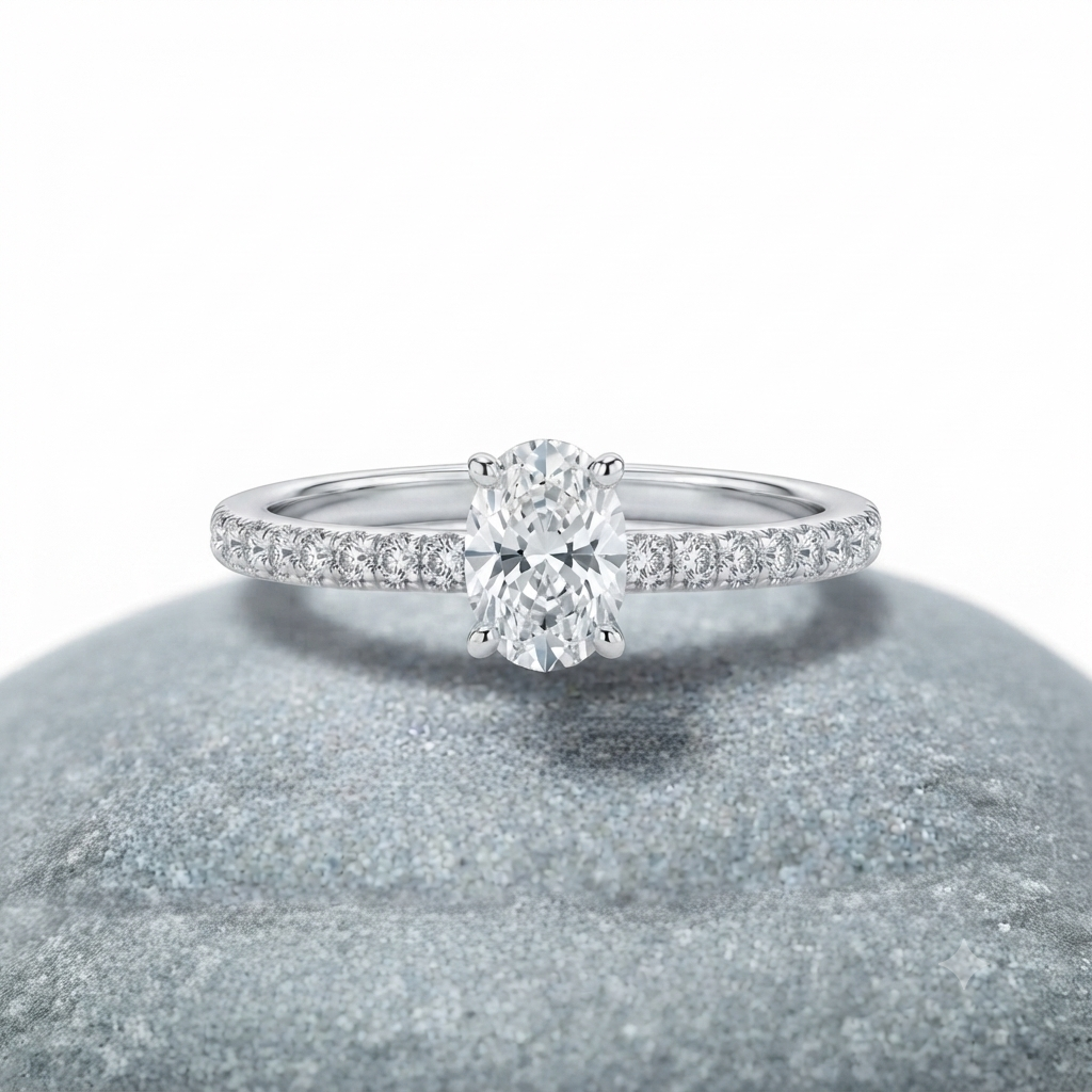 Anillo Solitario Oval